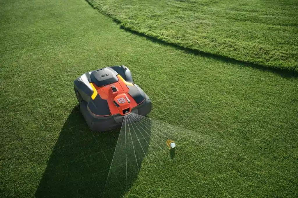 commercial robot mowers using AI and camera vision
