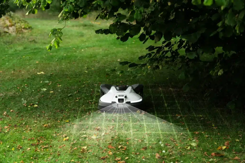 AI vision robotic mower maintaining accuracy under trees